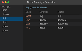 Roma Paradigm Generator screenshot